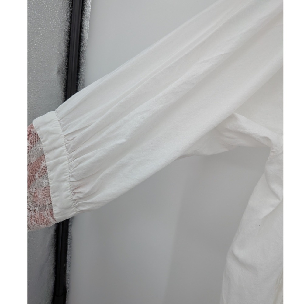 Boho Cottagecore Victorian 70s Saybury White Cotton Embroidery Lace Maxi M Gown - Picture 12 of 13